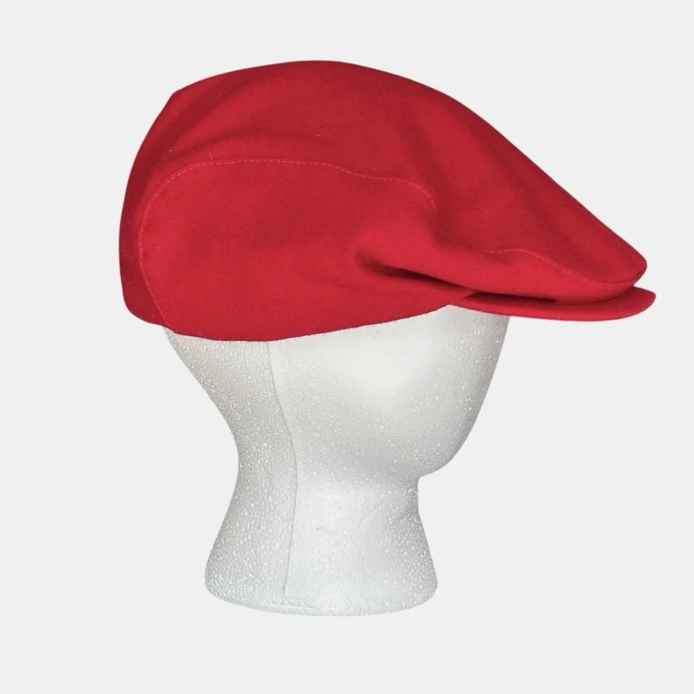 Vintage‎ Pendleton Red Wool Newsboy Cabbie Cap Hat Sz  Large USA